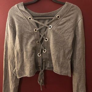 Lace up crop top
